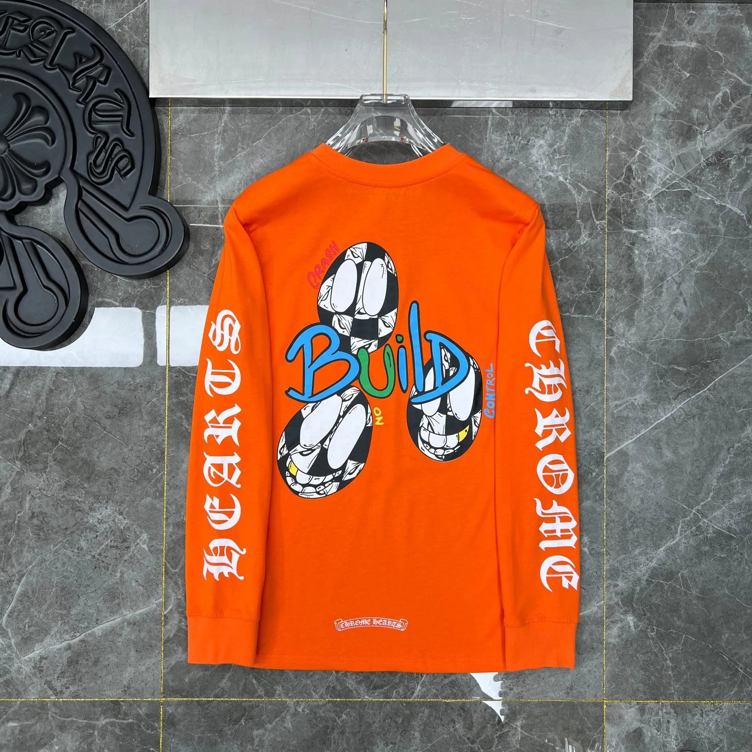 Chrome Hearts Build Orange Long Sleeve T-Shirt - 31