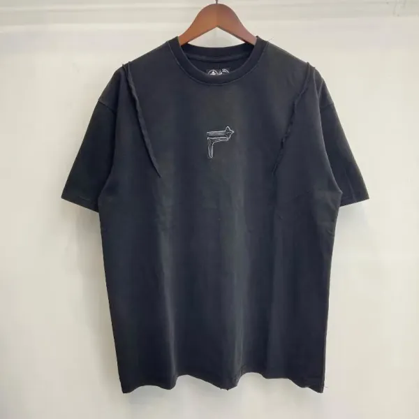 Design Distressed Arrow Logo Black T-Shirt Tops.t Shirts - 1