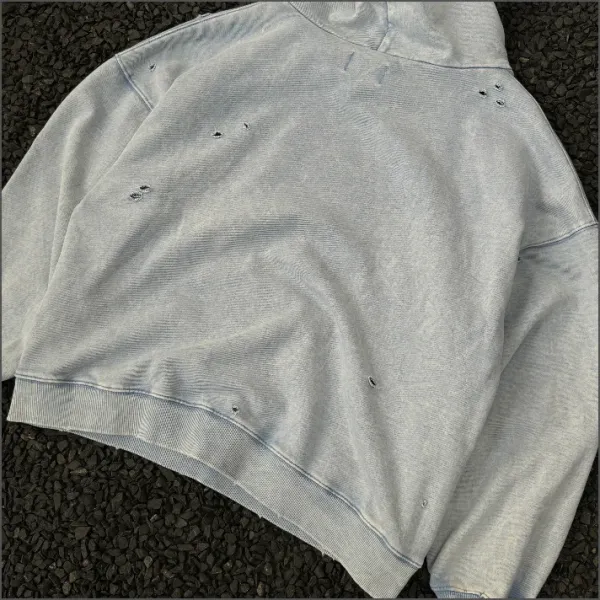 Design e.r.d Graphic Distressed Hoodie Brown - 14