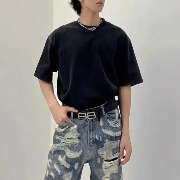 Balenciaga BB Logo Buckle Leather Belt Black - 11