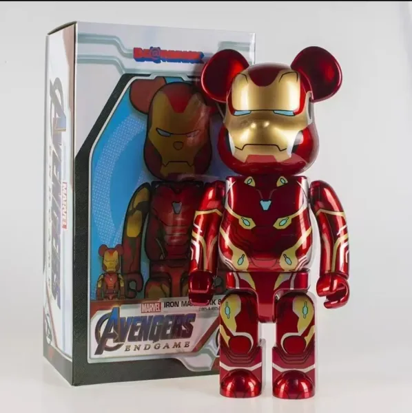 Medicom Toy x Marvel Bearbrick Iron Man Mark 85 Avengers Endgame Red Gold Collectible Figure Accessories - 1