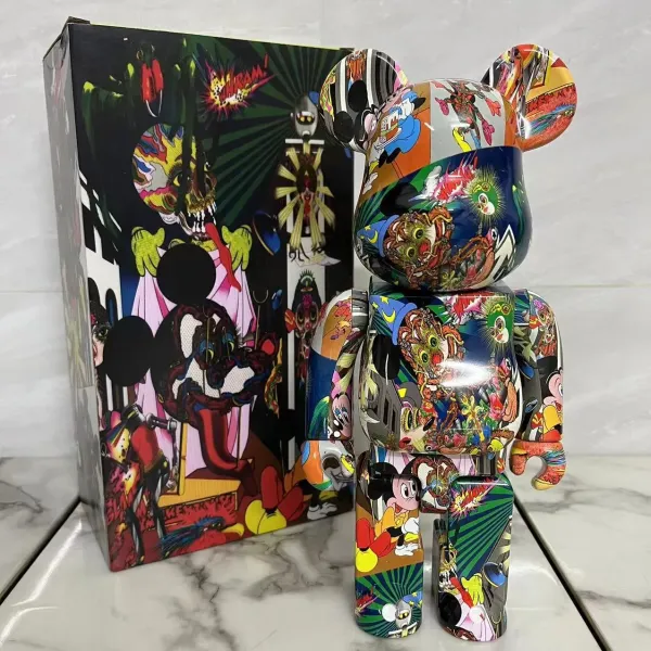 Medicom Toy Bearbrick 1000% Takashi Murakami x Disney Mickey Mouse Multicolor Collectible Figure Accessories - 1