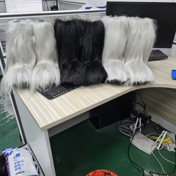Design Fur Wrap Boots White Ankle Boots - 14