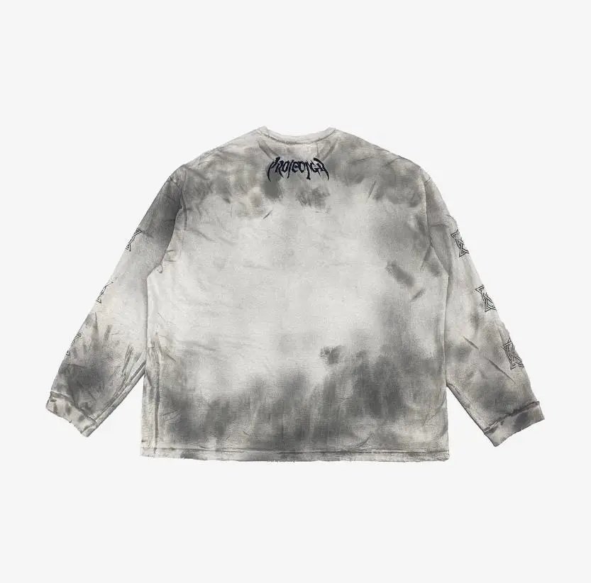 Design Acid Wash Hoodie with Occult Symbols Gray - 10
