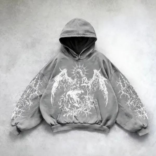 Design Angelic Decay Black Oversized Hoodie - 13