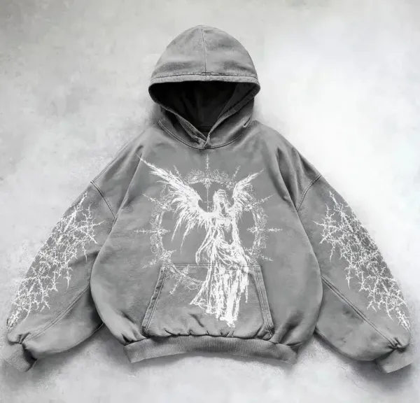 Design Angelic Decay Black Oversized Hoodie - 14