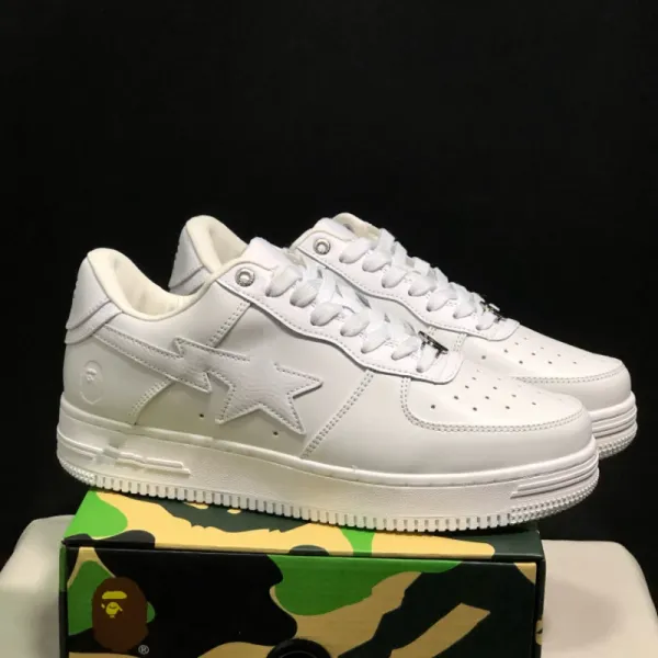 A Bathing Ape Bape Sta White Sneakers - 1