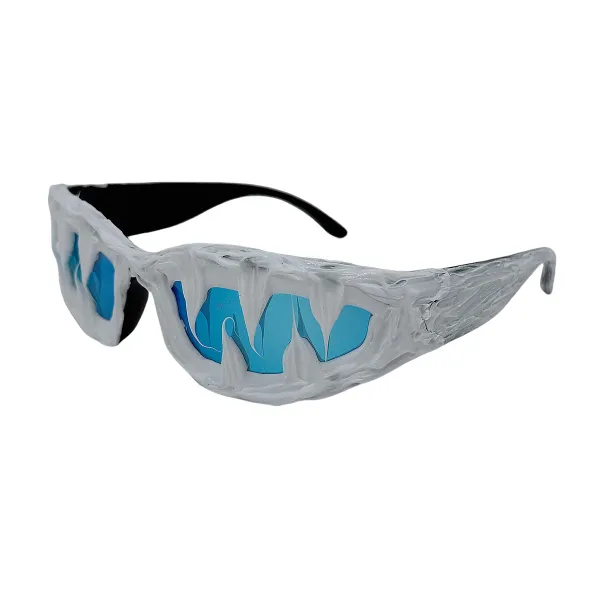 Design Monster Teeth Sunglasses Gold Blue Eyewear - 9
