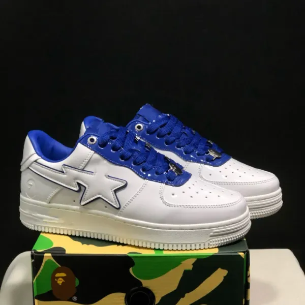 A Bathing Ape Bape Sta White Blue Sneakers - 1