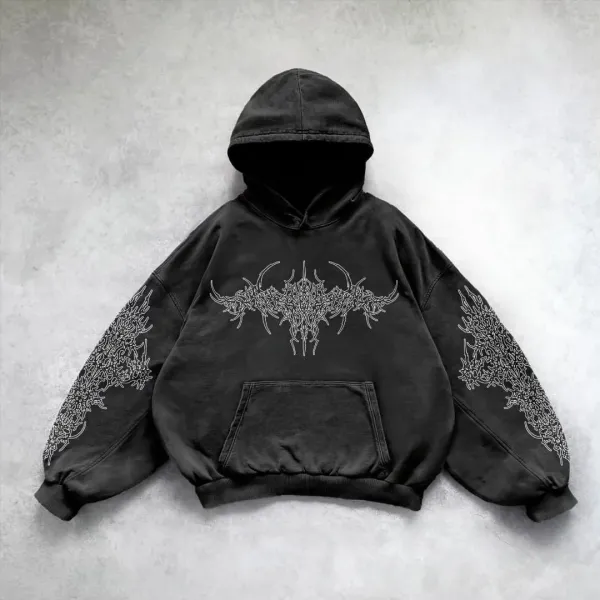 Design Angelic Decay Black Oversized Hoodie - 10
