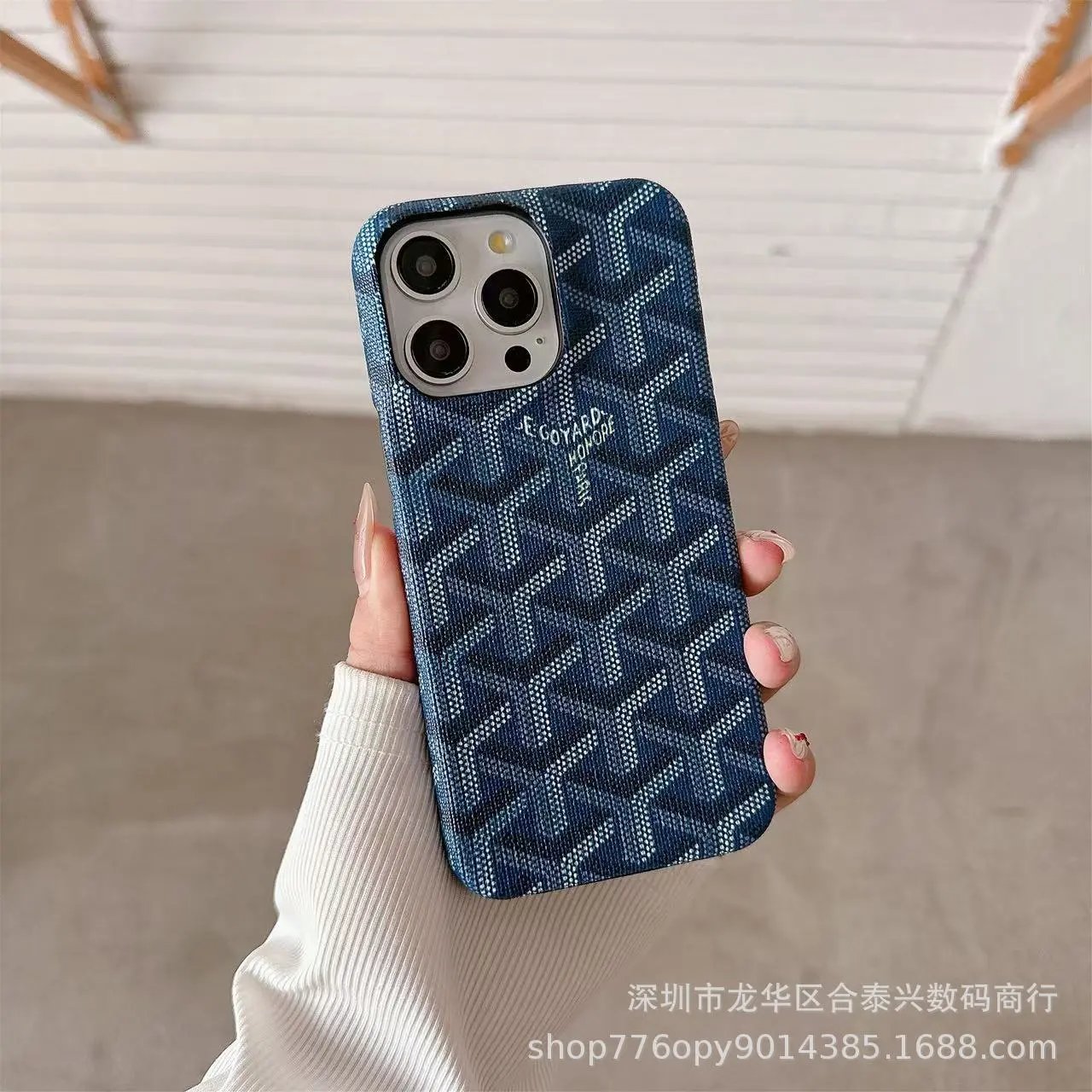 Goyard Monogram Denim Blue Phone Case
