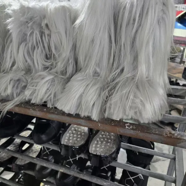 Design Fur Wrap Boots White Ankle Boots - 16
