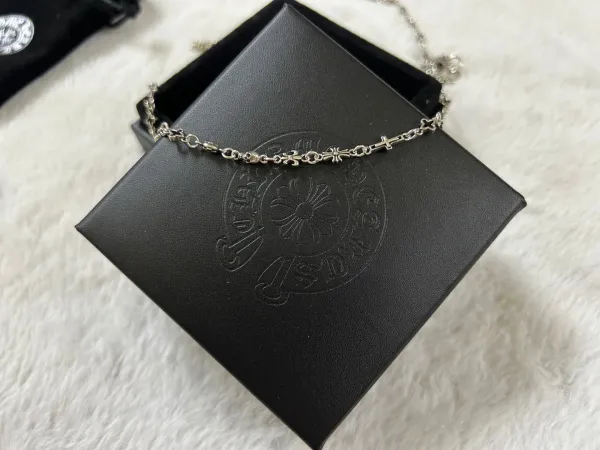 Chrome Hearts Cross Skull Charm Necklace Silver Jewelry - 5