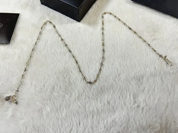 Chrome Hearts Cross Skull Charm Necklace Silver Jewelry - 11
