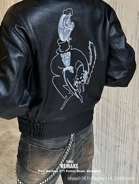 Enfants Riches Déprimés Paint-Splatter Leather Jacket Beige Outerwear - 13