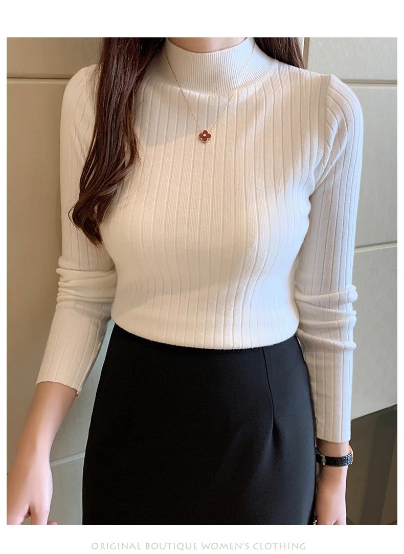 Design Ribbed Turtleneck Sweater Olive Green - 9