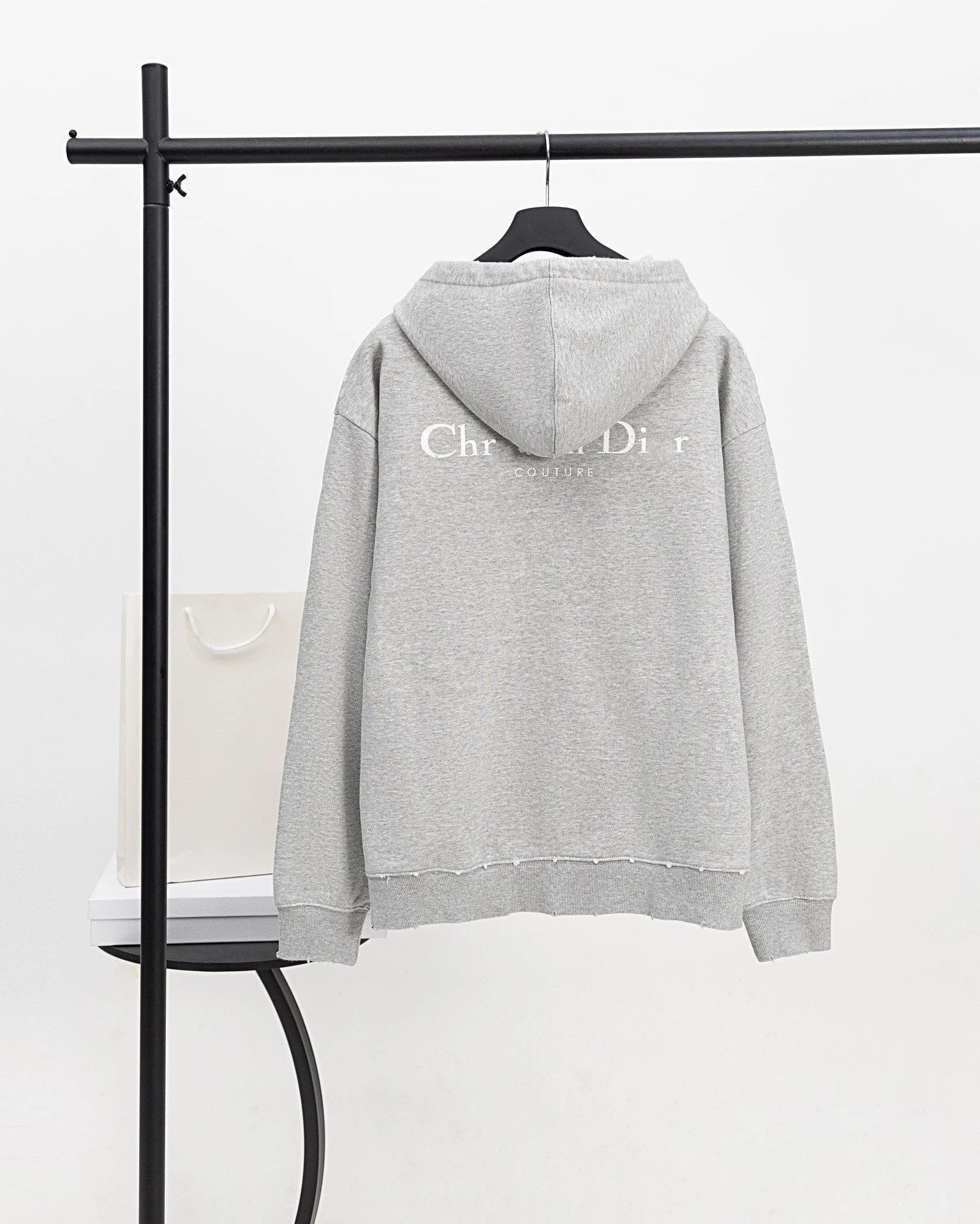 Dior Gray Distressed Hoodie - 10