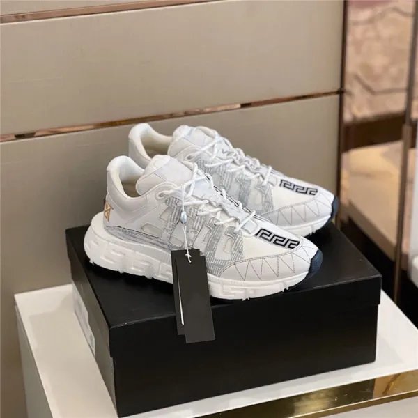 Versace Chain Reaction White Gray Sneakers Chunky Sneakers - 1