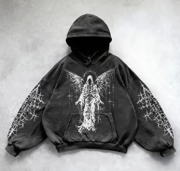 Design Angelic Decay Black Oversized Hoodie - 1