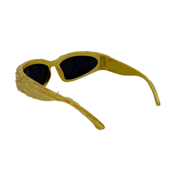 Design Monster Teeth Sunglasses Gold Blue Eyewear - 7