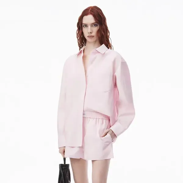 Lacoste Oversized Shirt and Shorts Set Pink - 1