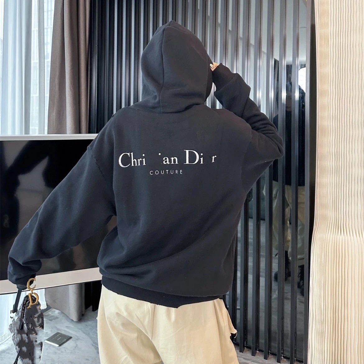 Dior Gray Distressed Hoodie - 3
