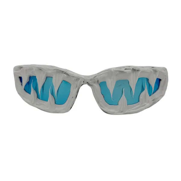 Design Monster Teeth Sunglasses Gold Blue Eyewear - 8