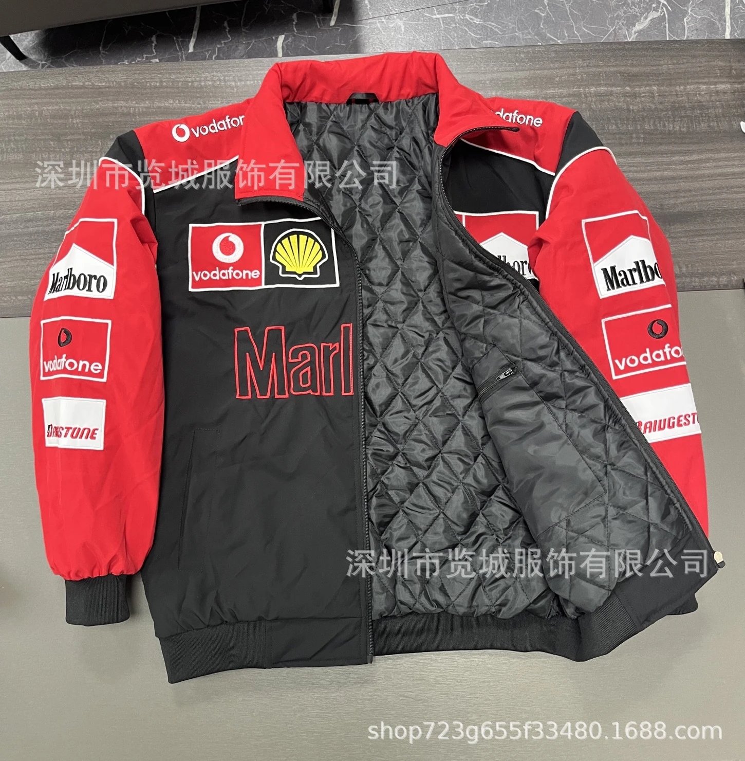 Scuderia Ferrari x Marlboro x Vodafone Racing Jacket Black Red - 3