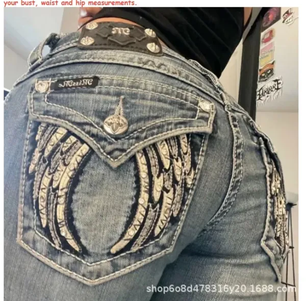 Design Mugler x True Religion Wing Embroidered Denim Jeans - 3