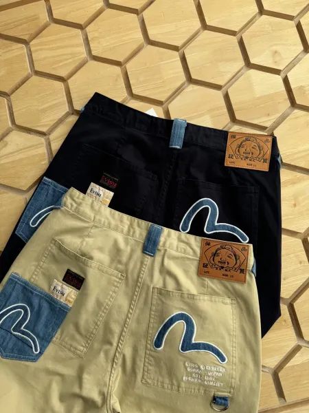 Evisu Patchwork Chino Pants Navy Blue - 6