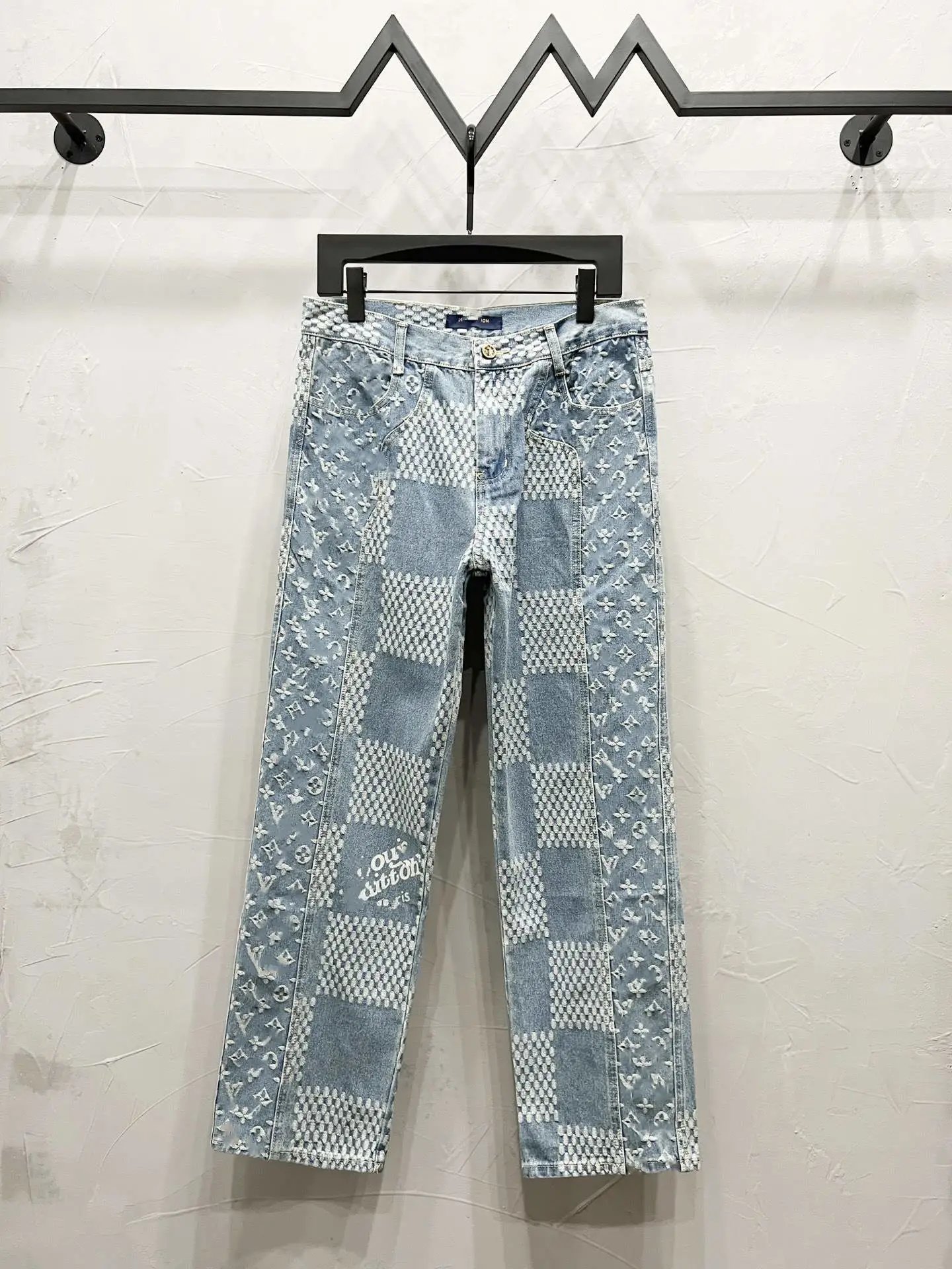 Louis Vuitton Monogram Patchwork Denim Jeans Light Blue - 8