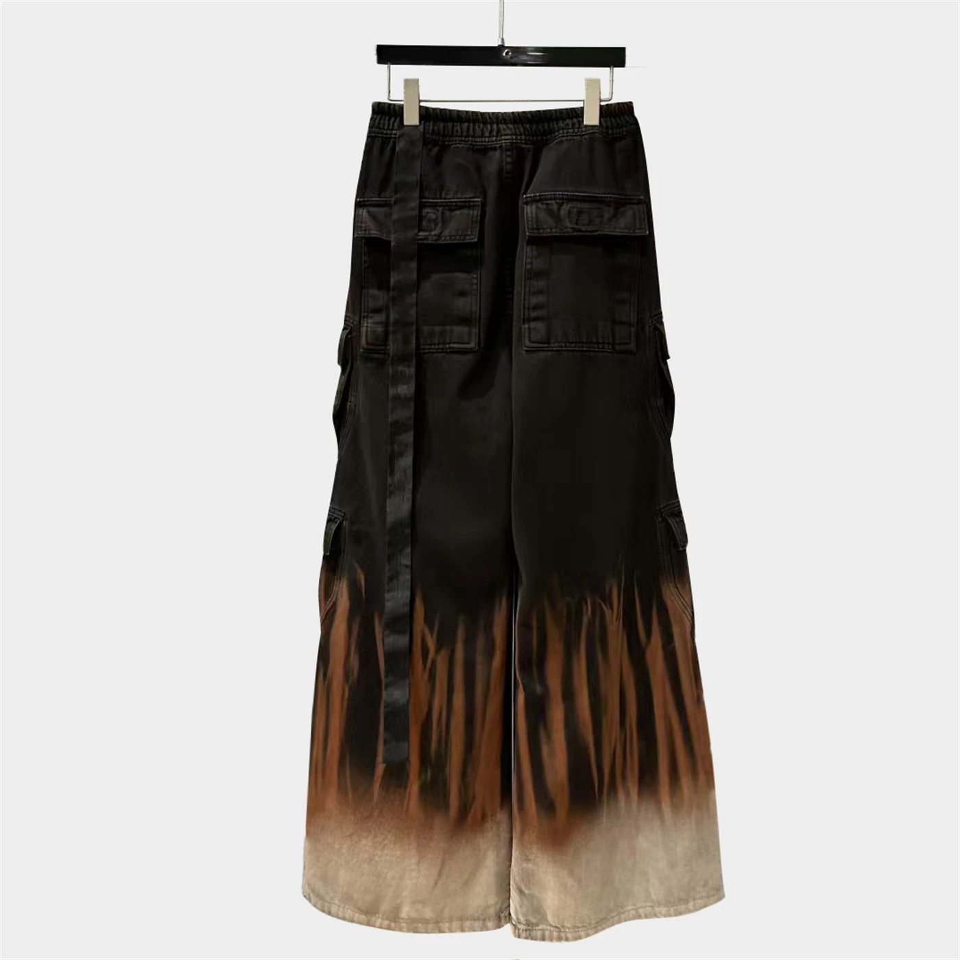 Rick Owens DRKSHDW Cargo Pants Black Burnout Dip-Dye - 4