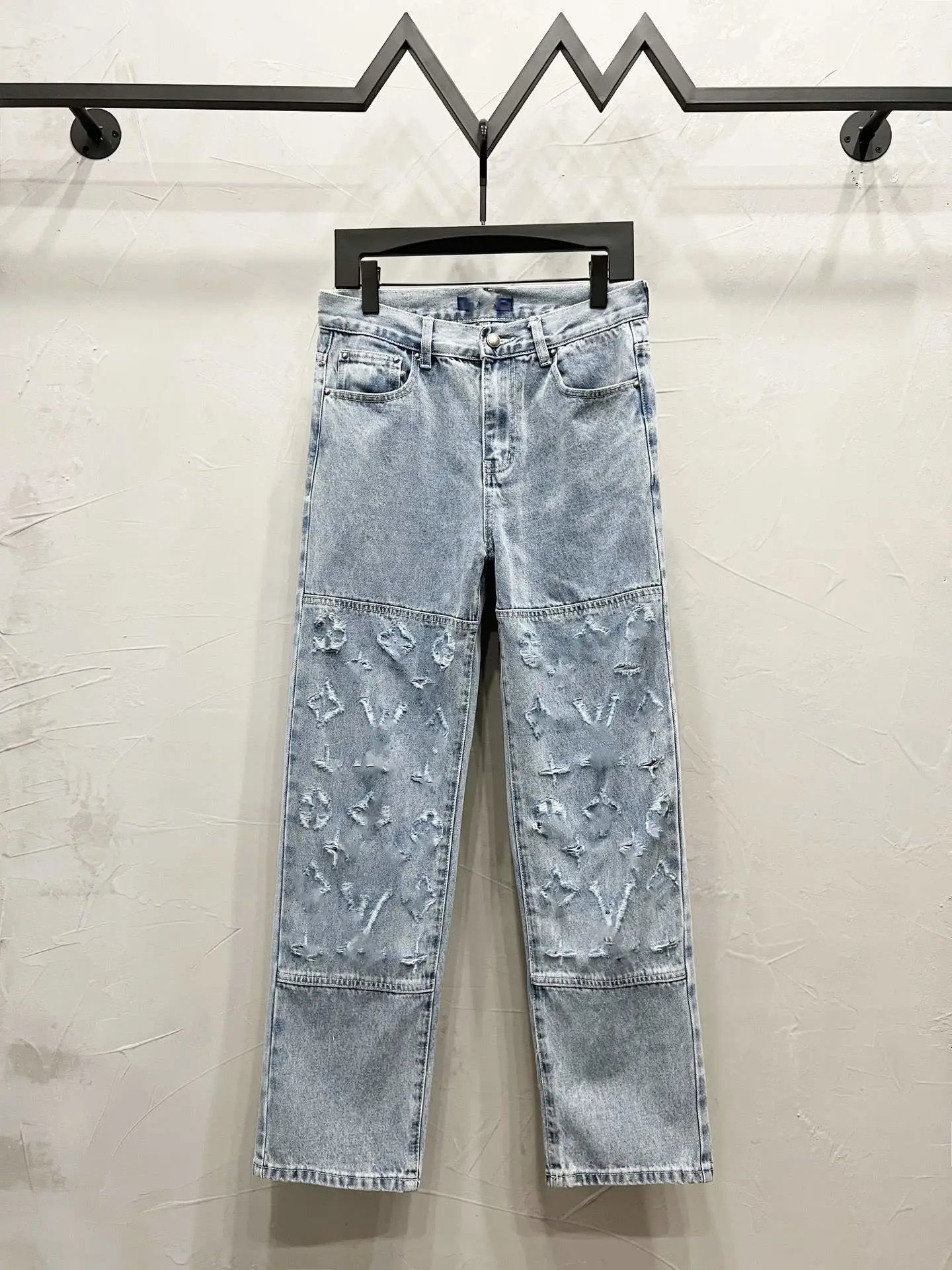 Louis Vuitton Monogram Patchwork Denim Jeans Light Blue - 14