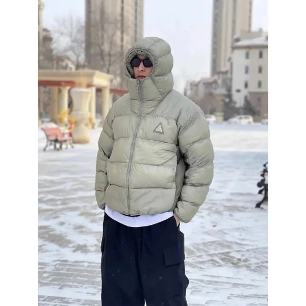 Nike ACG Down Jacket Black with Olive Green Pants - 7