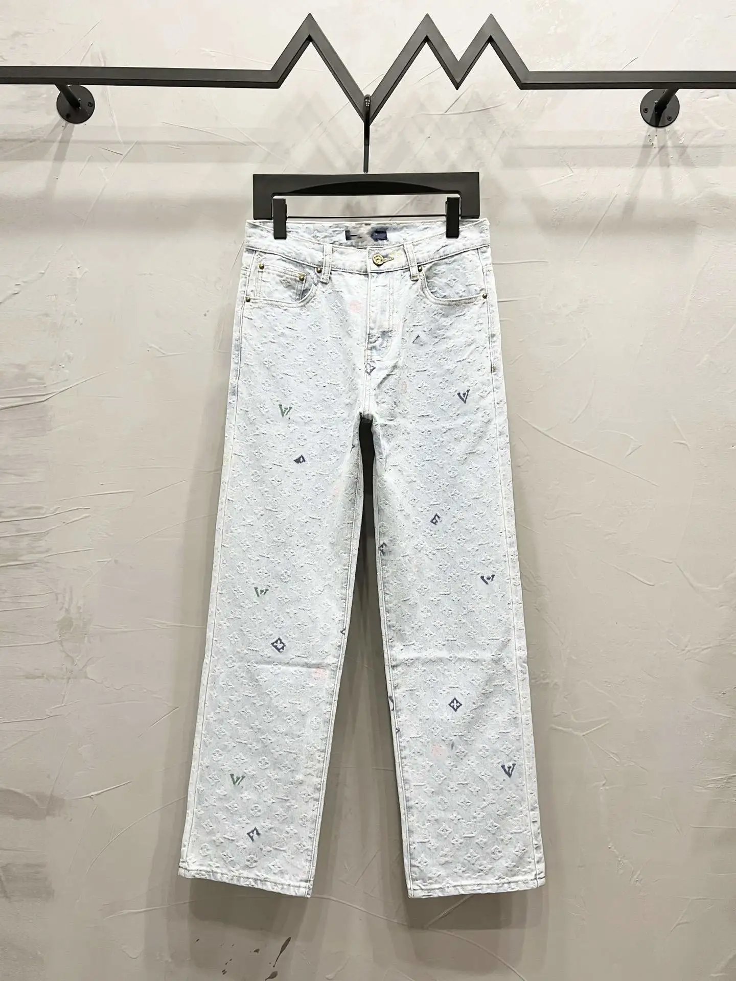 Louis Vuitton Monogram Patchwork Denim Jeans Light Blue - 26