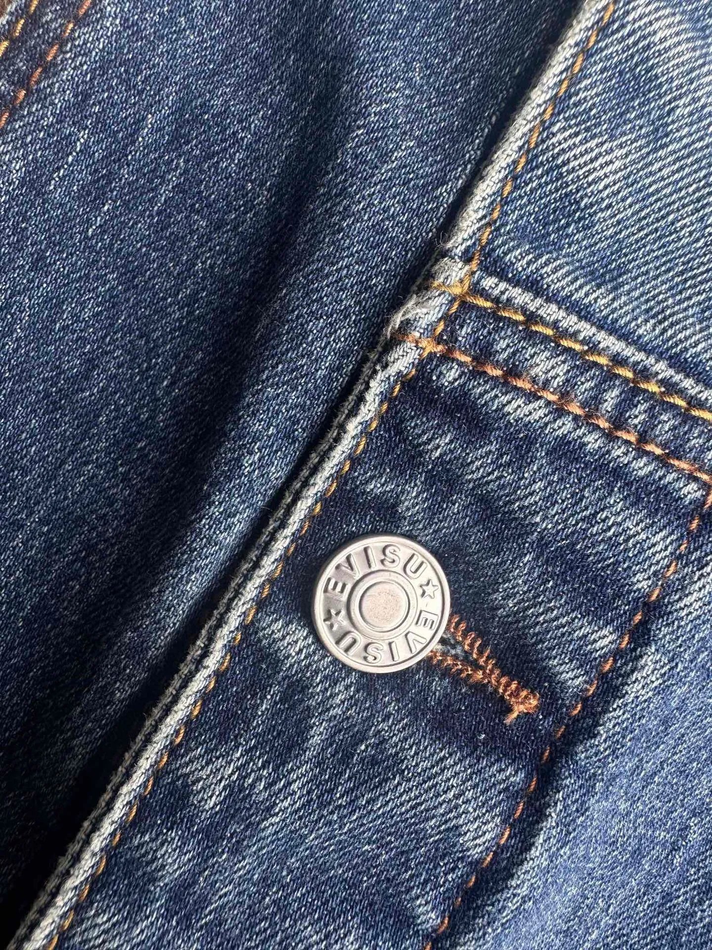 Evisu Denim Jacket with Signature M Logo Patchwork Blue - 18