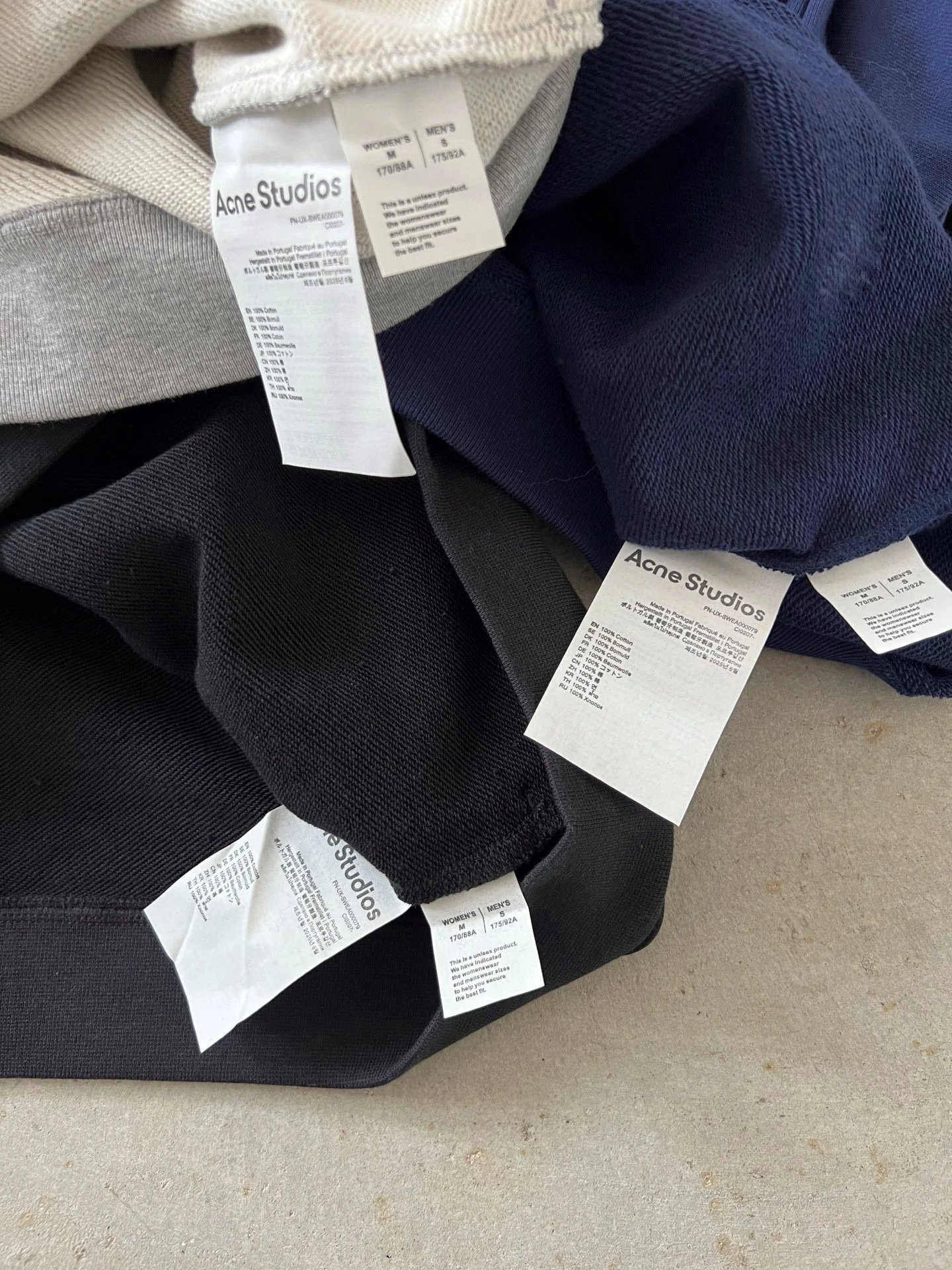 Acne Studios Embroidered Logo Cropped Sweatshirt Navy Hoodie - 14