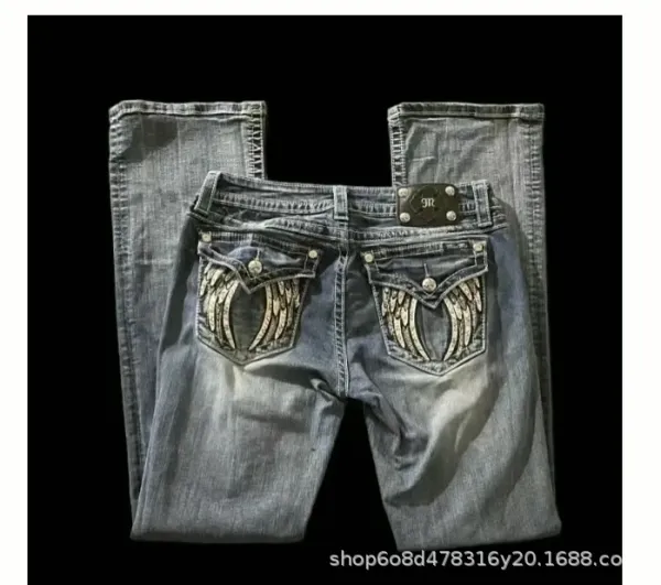 Design Mugler x True Religion Wing Embroidered Denim Jeans - 8