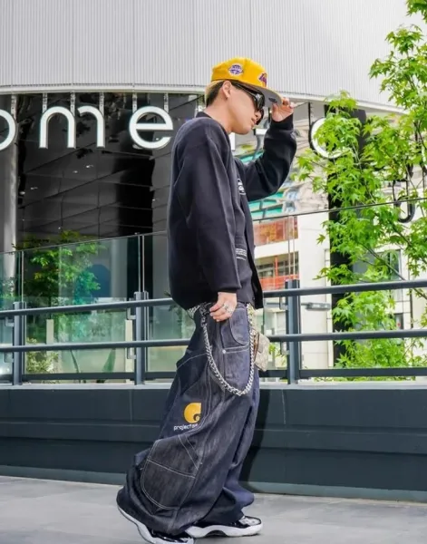 Carhartt Work In Progress x Project GR Dark Wash Baggy Jeans - 8