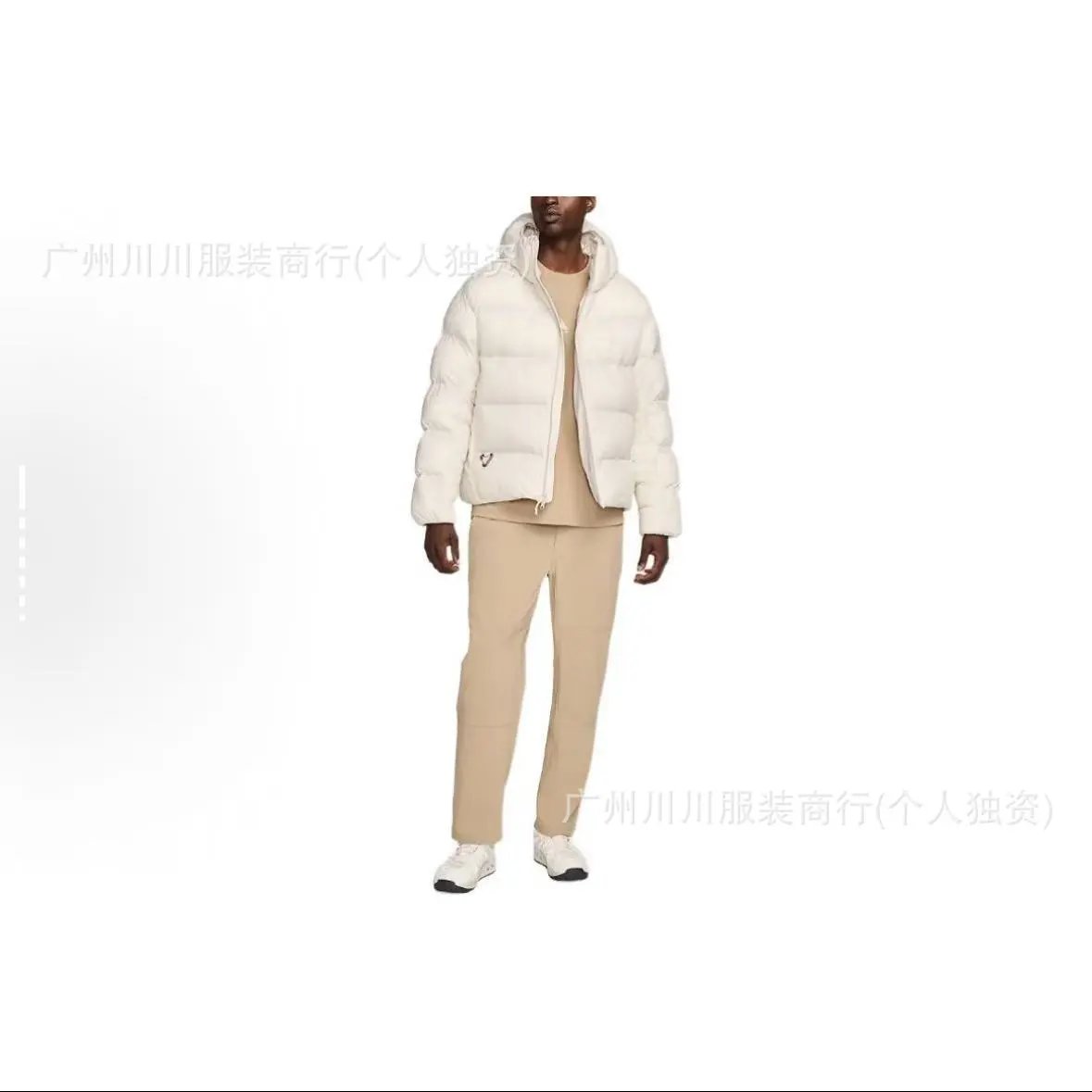 Design Puffer Hooded Jacket Beige Down-Jacket - 13