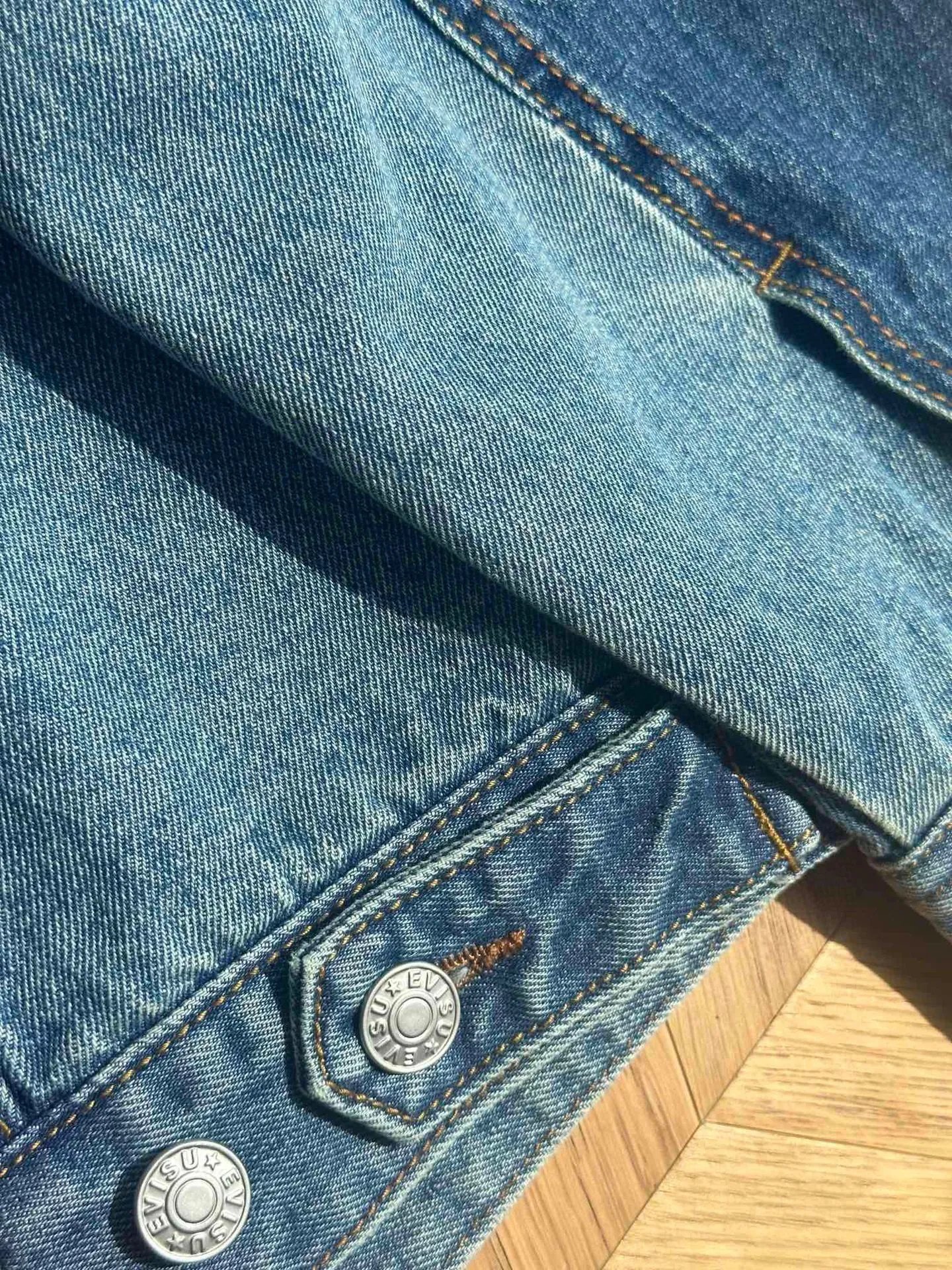 Evisu Denim Jacket with Signature M Logo Patchwork Blue - 20