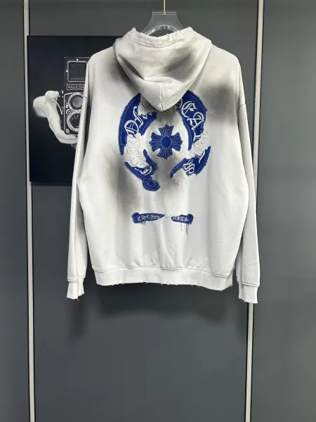 Chrome Hearts Embroidered Cross Hoodie White - 1