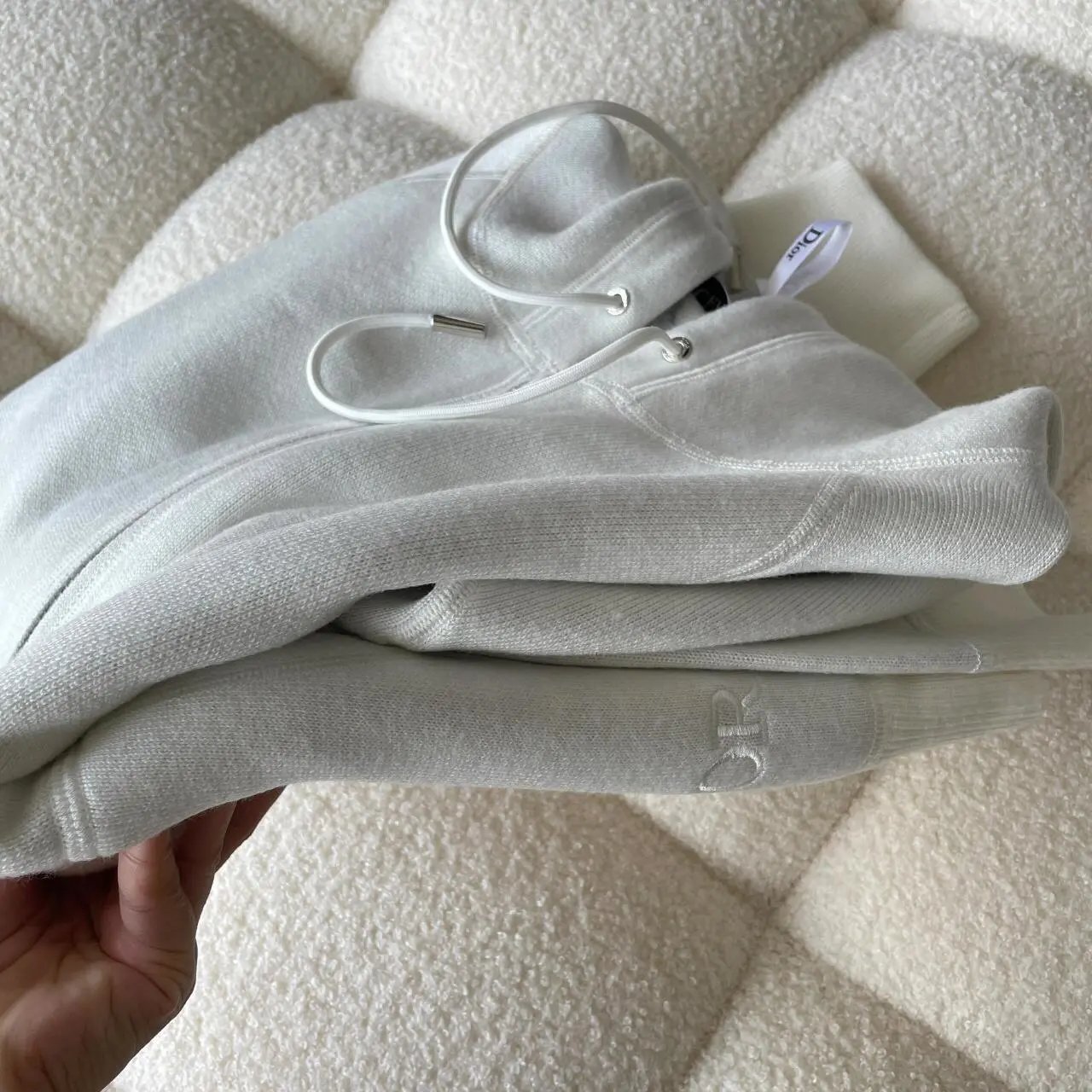 Dior Oblique Monogram Zip-Up Hoodie White Gray - 6