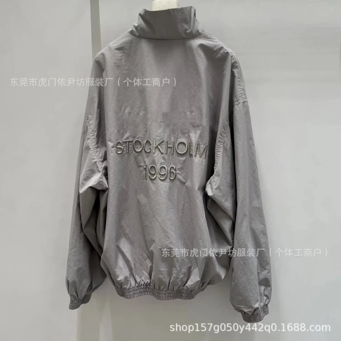 Design Stockholm 1996 Embroidered Windbreaker Black Jacket Outerwear.windbreaker - 5