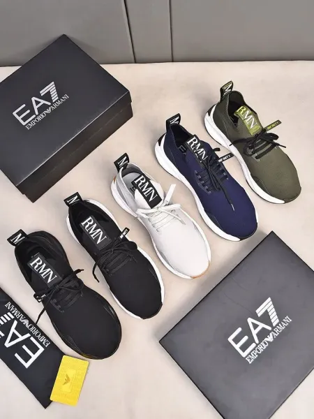 Emporio Armani Infinity Knit Sneakers Gray - 4