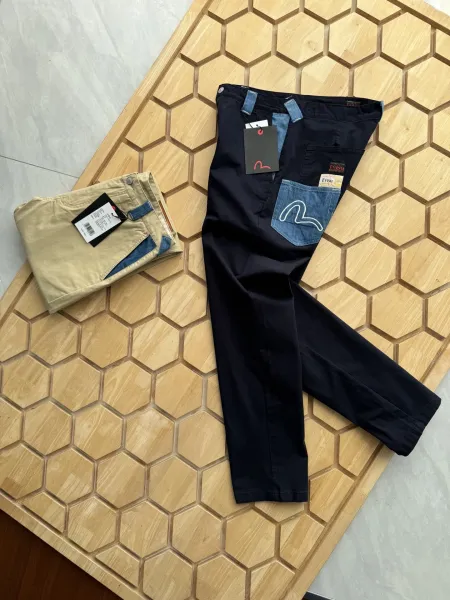 Evisu Patchwork Chino Pants Navy Blue - 8