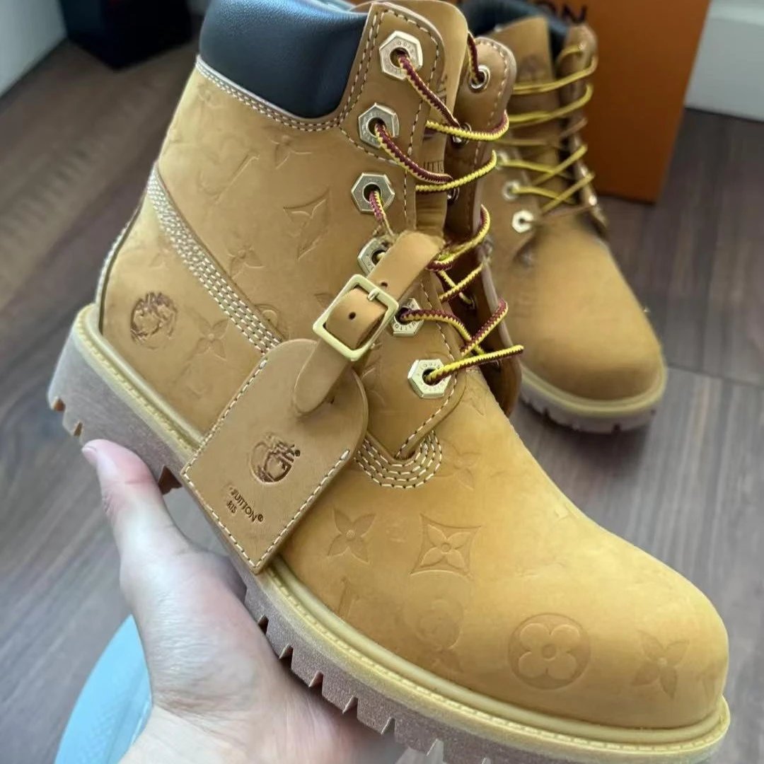 Handmade Putian Timberland-Inspired Autumn/Spring Waterproof Durable Unisex Yellow Boots Lightweight Comfortable Martin Boots