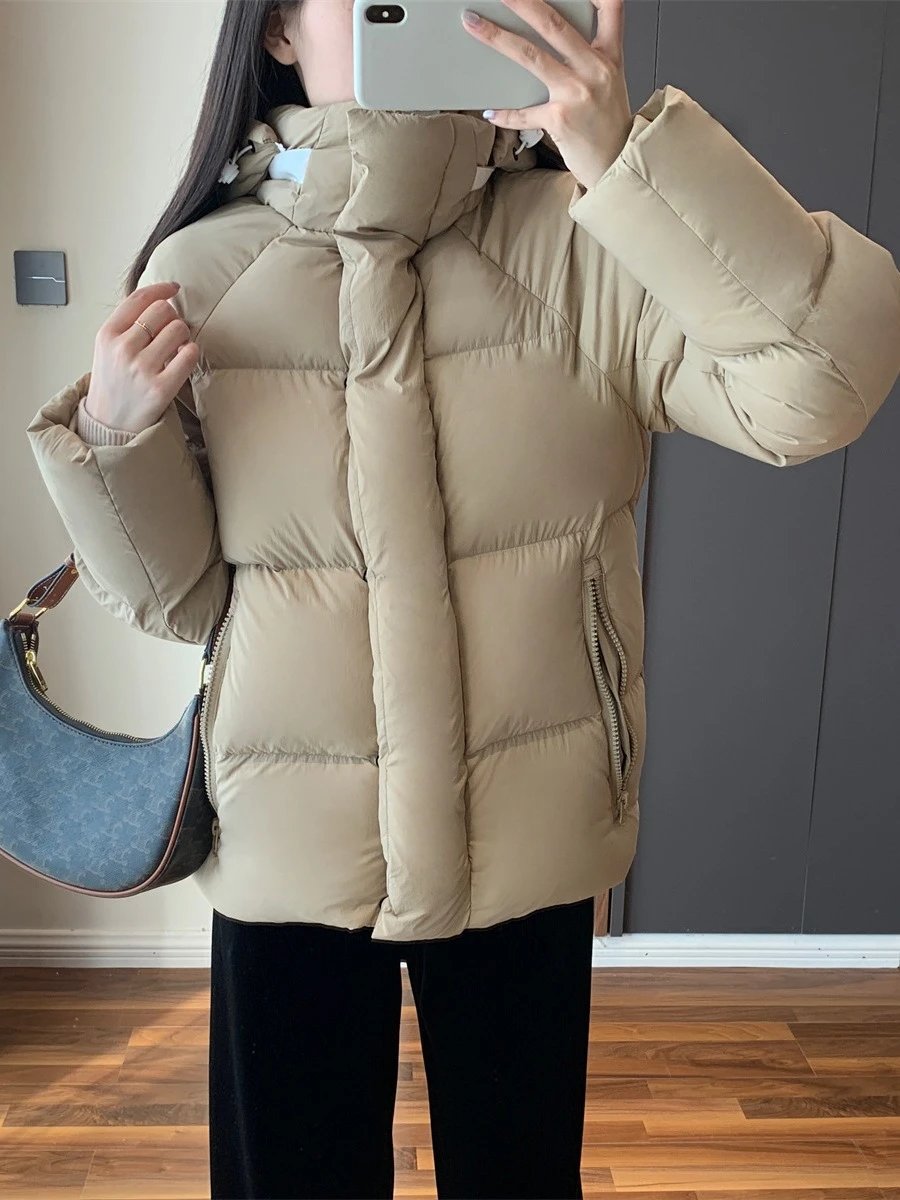 Design Puffer Hooded Jacket Beige Down-Jacket Outerwear.down Jacket - 3