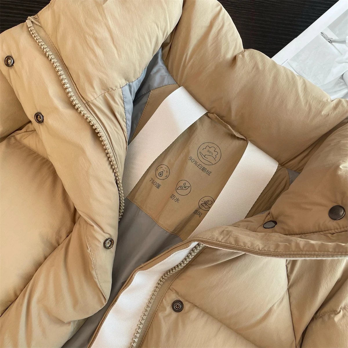 Design Puffer Hooded Jacket Beige Down-Jacket Outerwear.down Jacket - 29
