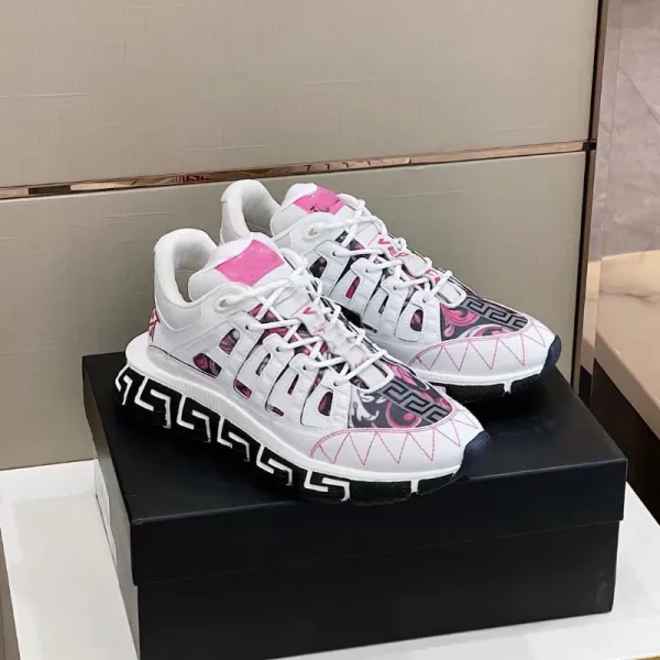 Versace Chain Reaction Sneakers White Pink Multicolor Chunky Sneakers - 1